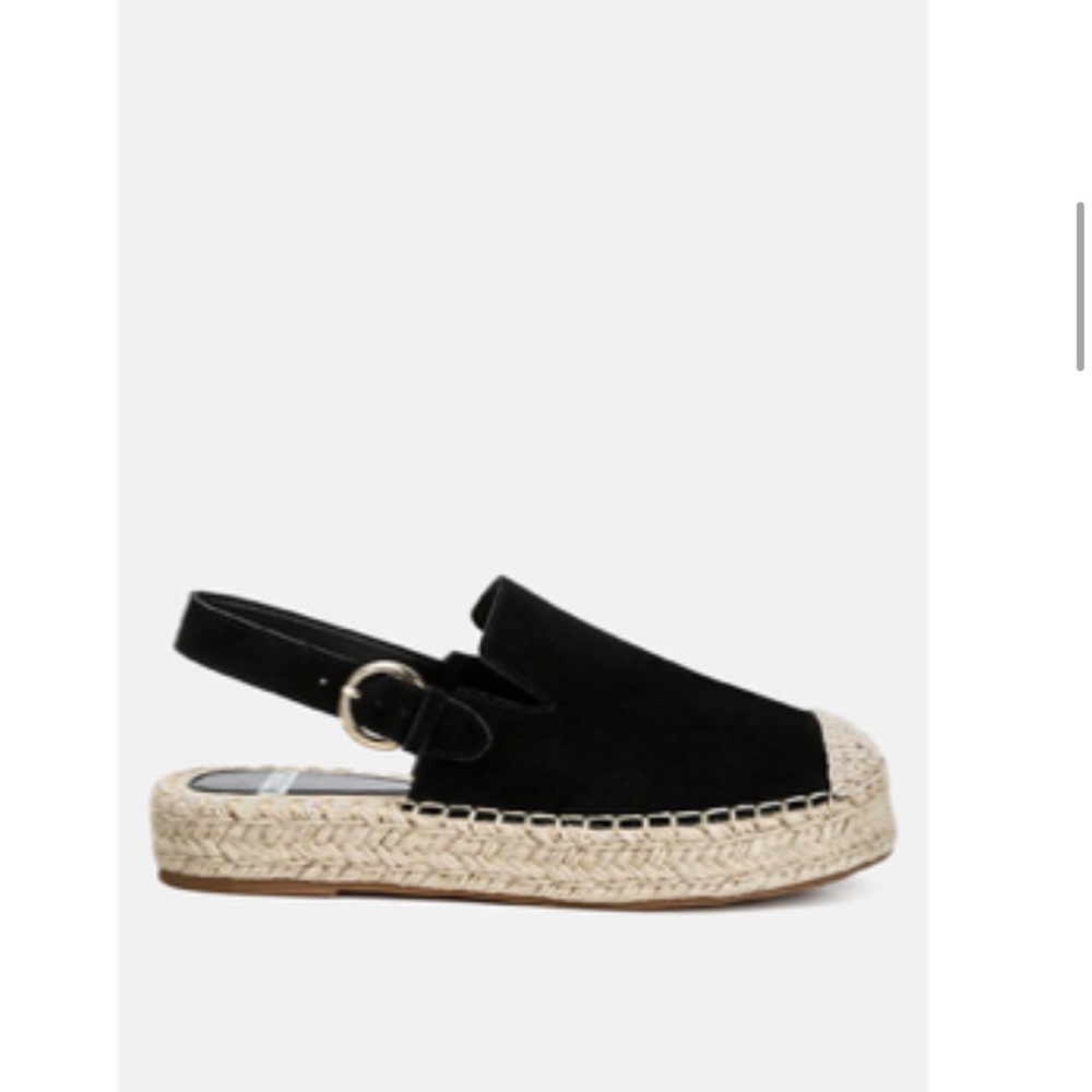 Elegant Black Espadrille Slingback Shoes